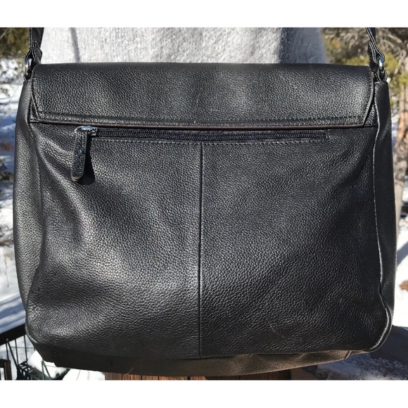 Tignanello Black Leather Bag with Silver Accent - Picture 3 of 5
